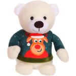 Peluche de noel - les amis pull moche, ours pull vert, 24 cm vert