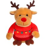 Peluche de noel - les amis pull moche, renne pull rouge, 24 cm rouge