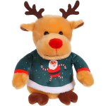 Peluche de noel - les amis pull moche, renne pull vert 15 cm vert