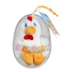 Peluche - oeuf p'tit poulailler poule en peluche - 12 cm blanc