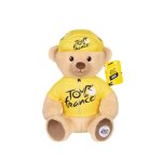Peluche - peluche officielle ours tour de france maillot et casquette vainqueur tape jaune 24 cm jaune ...