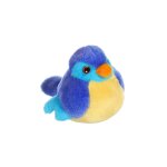 Peluche - peluche oiseau sonore birdies 14 cm - bleu marine bleu