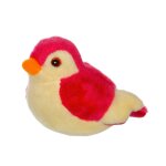 Peluche - oiseau sonore birdies 14 cm - framboise rose