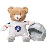 Peluche ours astronaute - gaston astronaute - 40 cm blanc