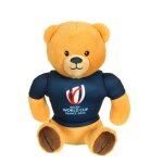 Peluche ours coupe du monde de rugby 2023 (rwc), officielle sous licence - 15 cm assis rouge
