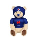 Peluche ours f�d�ration fran�aise de rugby (ffr) - peluche officielle sous licence - 24 cm assis beige ...
