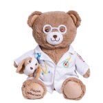 Peluche ours vtrinaire - docteur gaston - 40 cm brun