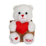 Peluche - les p'tits lovers ourson rouge - 14 cm rouge