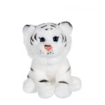 Peluche - p'tits sauvageons 15 cm - tigre blanc gris Peluche - p'tits sauvageons 15 cm - tigre blanc gris