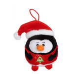 Peluche - pingouin - bouille de noël sonore 13 cm noir Peluche - pingouin - bouille de noël sonore 13 cm noir
