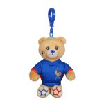 Peluche - porte - cls ourson maillot fff - 10 cm rouge