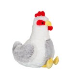 Peluche poule blanche et grise - 40 cm blanc