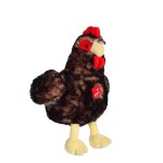 Peluche - poule flamm�e sonore noire en peluche - 22 cm noir