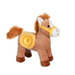 Peluche - race poneez sonore 22cm jaune - orange