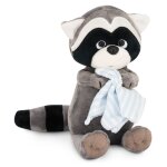 Peluche raton laveur avec serviette life collection grey