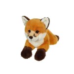 Peluche renard allong roux et blanc - 25 cm marron