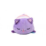 Peluche rversible cushablez - chat 22cm bleu et violet