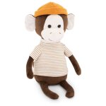 Peluche singe avec bonnet orange 25 cm brown
