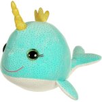 Peluche - peluche sonore narval bellabloo friends - 30 cm bleu