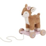 Peluche � tirer faon fsc fairy garden rose, beige, bois, marron