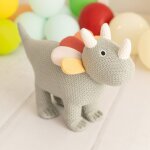 Peluche tric�ratops mini en coton grey
