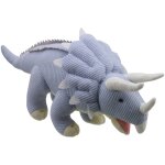 Peluche triceratops tricot� bleu grand mod�le blue