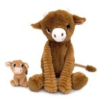 Peluche vache maman et son b�b� marron marron