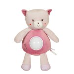 Peluche - veilleuse bebe bamboo - chat - 26 cm gris