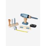 Perceuse visseuse et ses accessoires en bois fsc gris