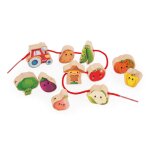 Perles � enfiler en bois fsc l�gumes multicolore
