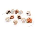 Perles � enfiler en bois fsc moutons multicolore