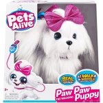 Pets alive - paw paw peluche interactive blanc