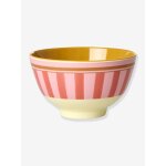 Petit bol en m�lamine organic stripes rice, 300 ml ray� rose