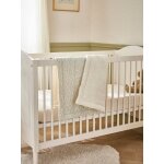 Petit boutis en gaze de coton beige clair imprim� rime