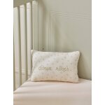 Petit coussin gaze de coton brod imprim hirondelles