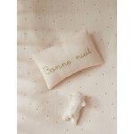 Petit coussin gaze de coton broderie dore blanc moyen uni