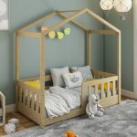 Petit lit cabane �volutif avec tiroirs pin massif charlie bois