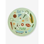 Petite assiette en m�lamine sports print rice, ronde turquoise
