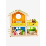 Petite maison joyeuse en bois multicolore