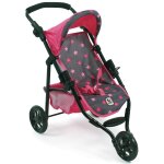 Petite poussette de jogging lola pour poupons rose et gris