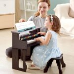 Piano droit sur pieds �lectronique noir
