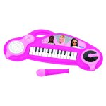 Piano lectronique barbie avec effets lumineux et microphone rose