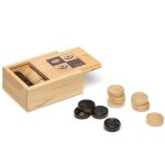 Pions en bois pour jeu de dames beige