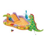 Piscine avec aire de jeux dino multicolore