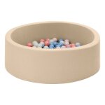Piscine � balles moovy beige d 90 cm 100 balles multicolores beige