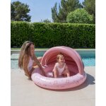 Piscine enfant avec auvent protection soleil rose