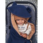 Plaid bb  capuche en molleton, doubl peluche encre