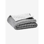 Plaid bb en polaire minky et molleton stella gris