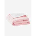 Plaid b�b� en polaire minky et molleton stella rose
