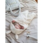Plaid chancelière bébé en peluche, doublé jersey ivoire Plaid chancelière bébé en peluche, doublé jersey ivoire